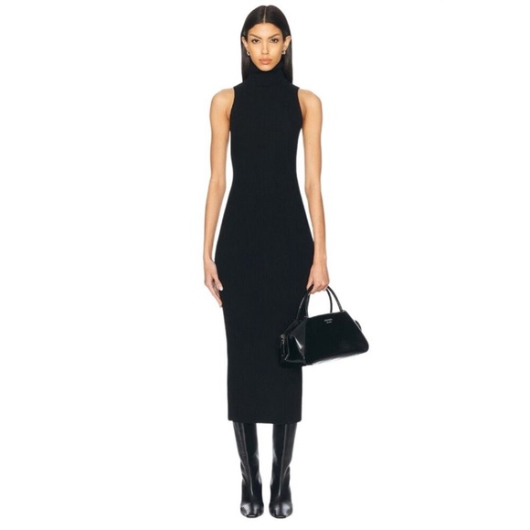 Enza Costa Dresses & Skirts - Enza Black Wool Cashmere Turtleneck Dress
